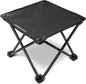 Forbidden Road Camping Stool Portable Footrest for Hiking Fishing Backpacking Beach Travel - Capacity 220lbs (Black, 14.17 * 11.8 inch)