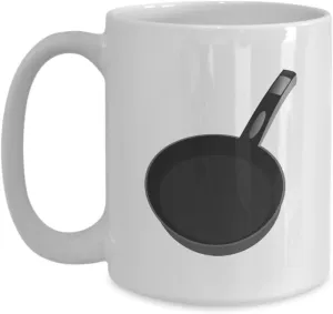Frying Pan Mug Big Acrylic Coffee Holder White 15oz Funny Computer Game PC Gamer Meme