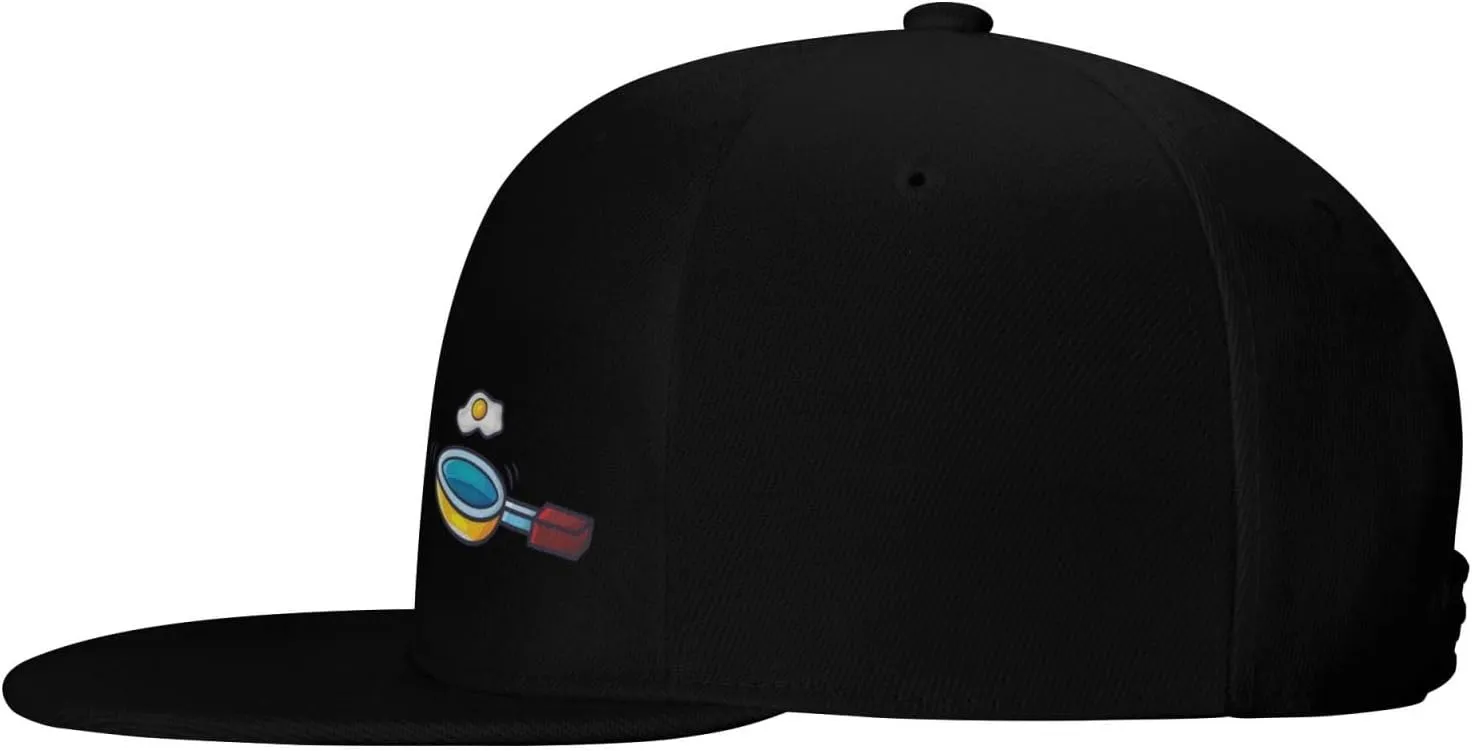 Frying Pan with Eggs Snapback Hats for Men Women Baseball Cap Flat Bill Brim Hat