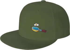 Frying Pan with Eggs Snapback Hats for Men Women Baseball Cap Flat Bill Brim Hat
