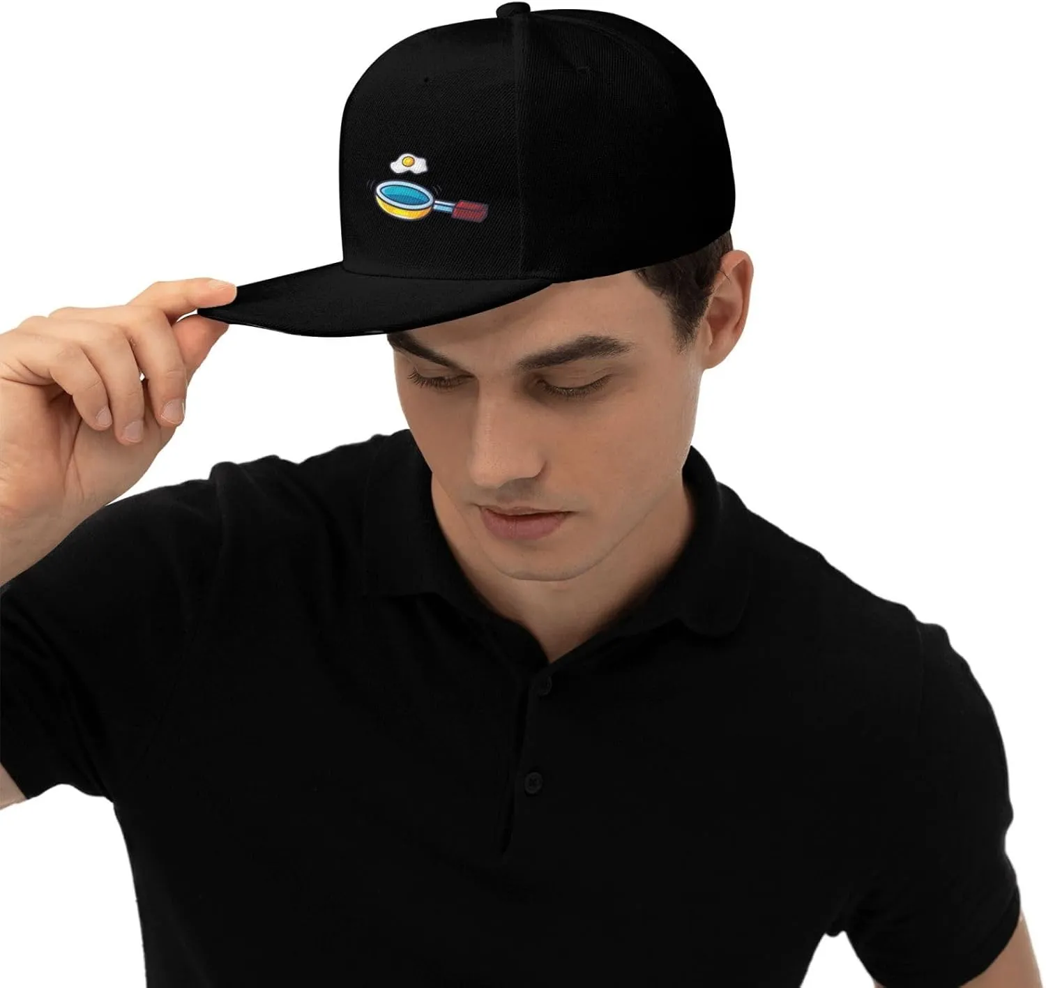 Frying Pan with Eggs Snapback Hats for Men Women Baseball Cap Flat Bill Brim Hat