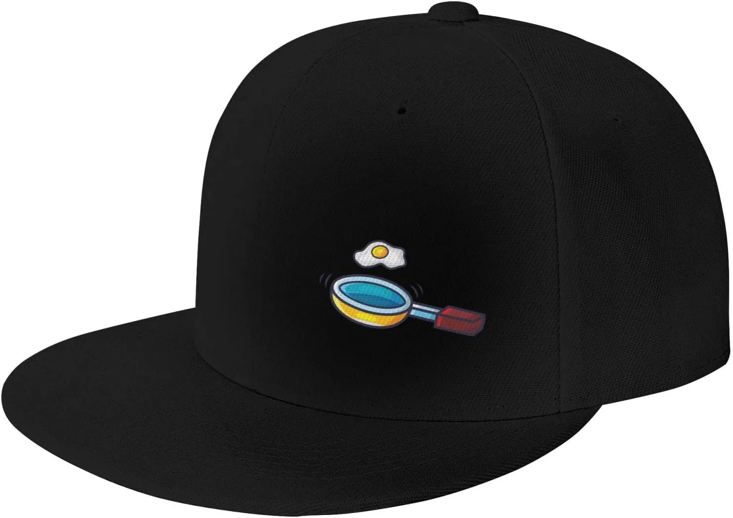 Frying Pan with Eggs Snapback Hats for Men Women Baseball Cap Flat Bill Brim Hat