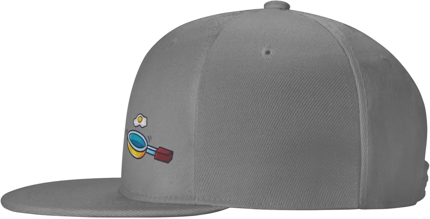 Frying Pan with Eggs Snapback Hats for Men Women Baseball Cap Flat Bill Brim Hat