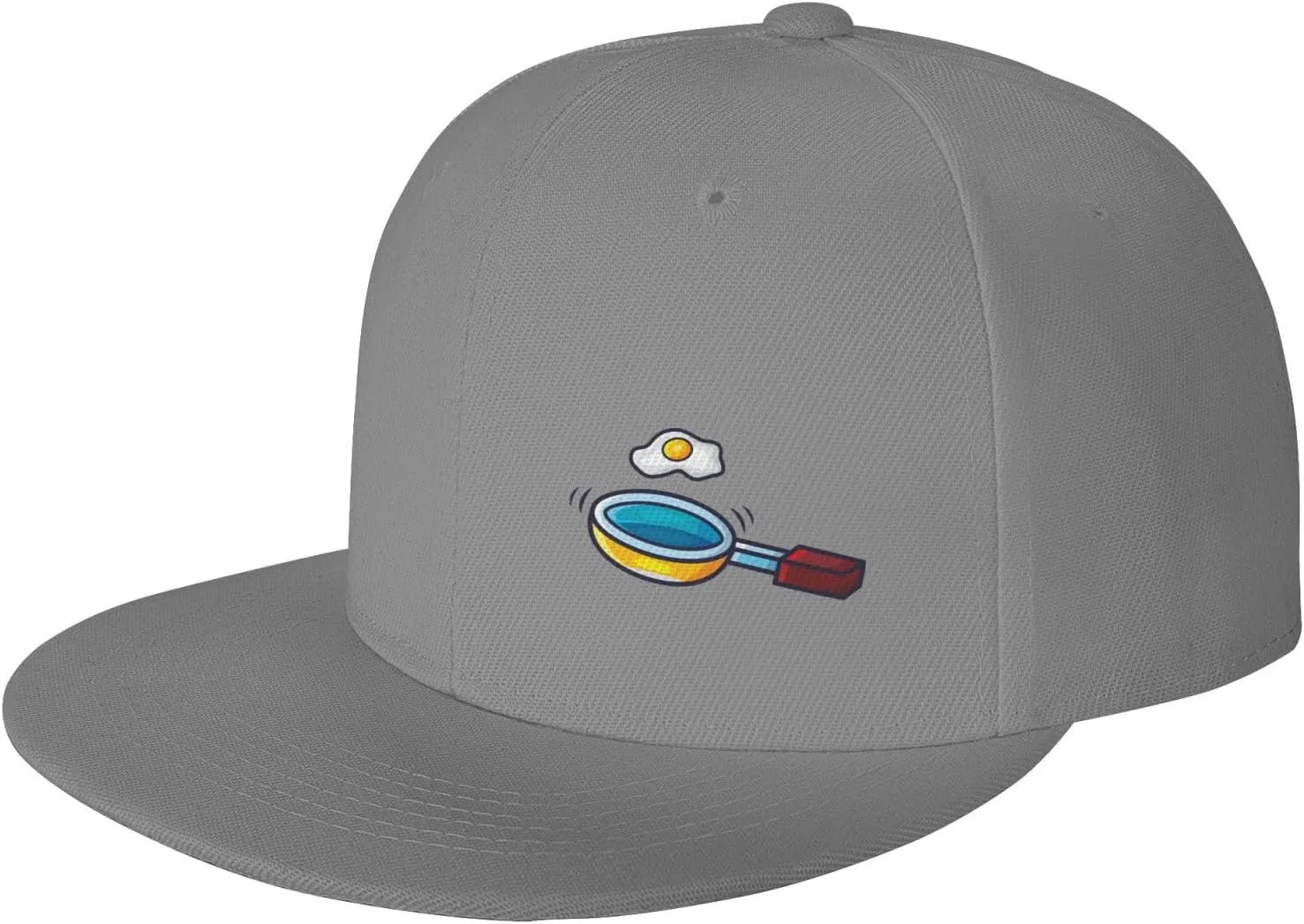 Frying Pan with Eggs Snapback Hats for Men Women Baseball Cap Flat Bill Brim Hat
