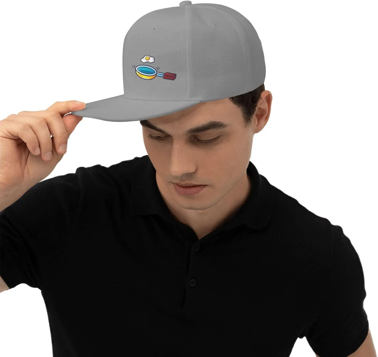 Frying Pan with Eggs Snapback Hats for Men Women Baseball Cap Flat Bill Brim Hat