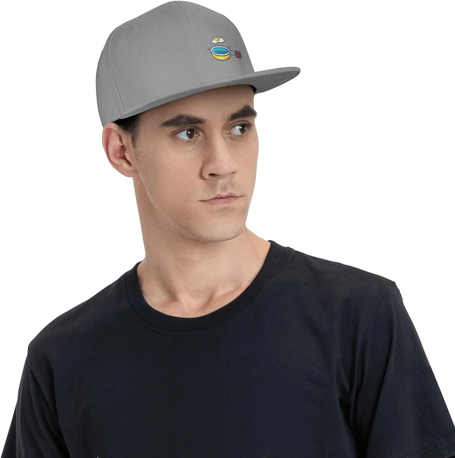 Frying Pan with Eggs Snapback Hats for Men Women Baseball Cap Flat Bill Brim Hat