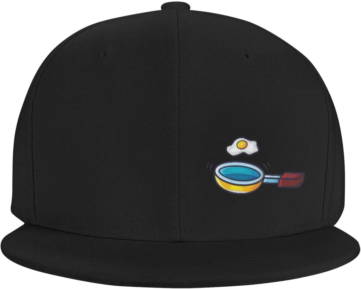 Frying Pan with Eggs Snapback Hats for Men Women Baseball Cap Flat Bill Brim Hat