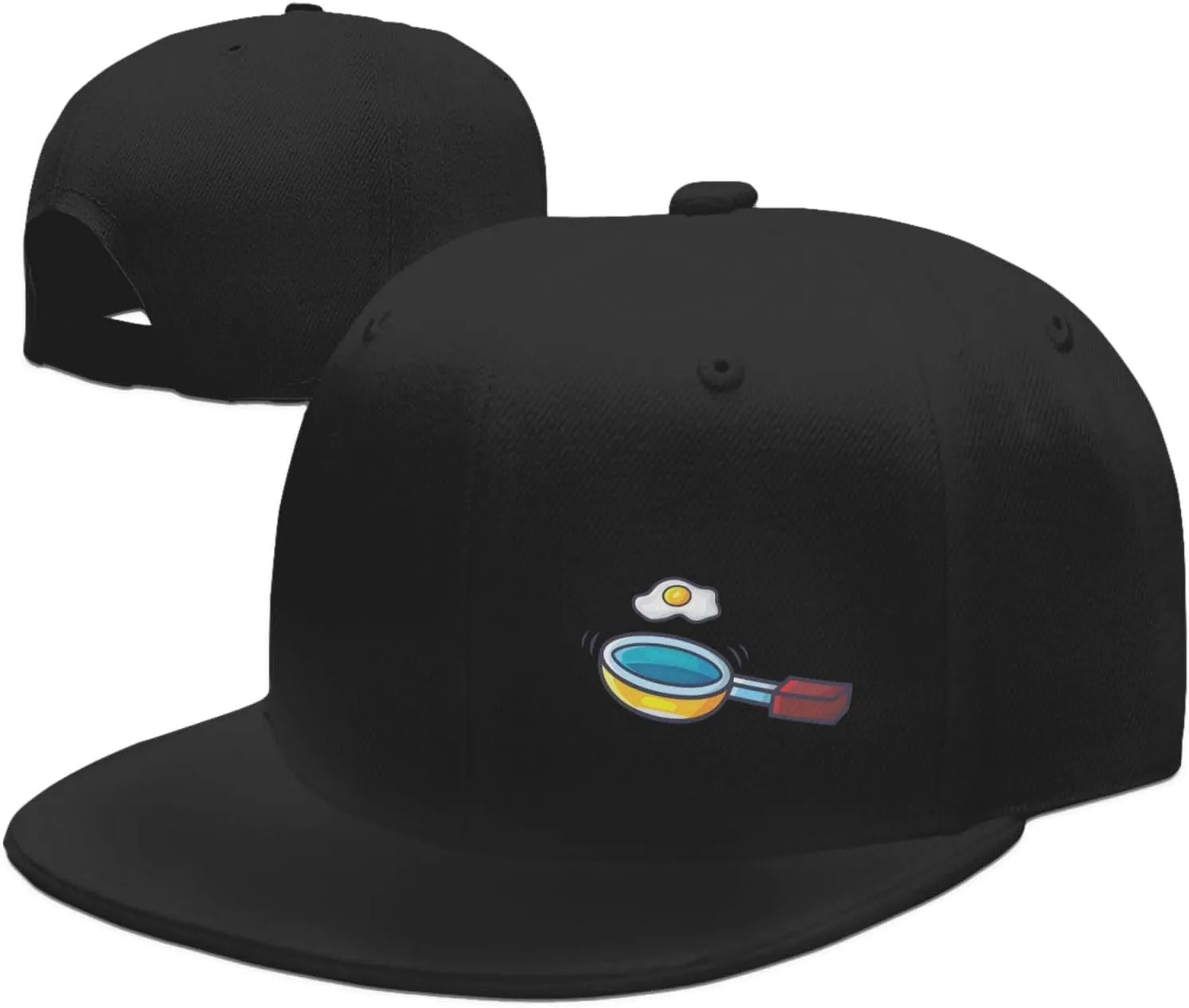 Frying Pan with Eggs Snapback Hats for Men Women Baseball Cap Flat Bill Brim Hat