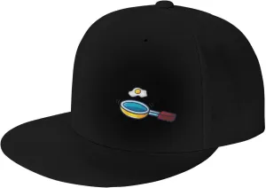 Frying Pan with Eggs Snapback Hats for Men Women Baseball Cap Flat Bill Brim Hat