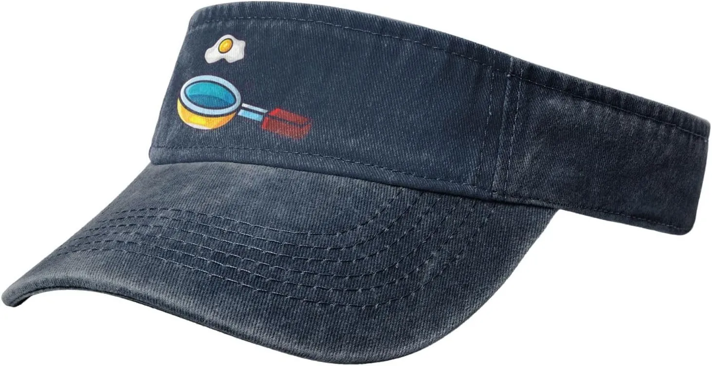Frying Pan with Eggs Sun Visor Hats for Women Men Adjustable Sports Sun Hats Golf Cap
