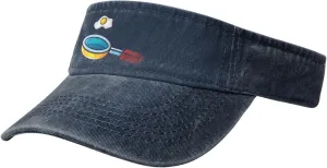 Frying Pan with Eggs Sun Visor Hats for Women Men Adjustable Sports Sun Hats Golf Cap
