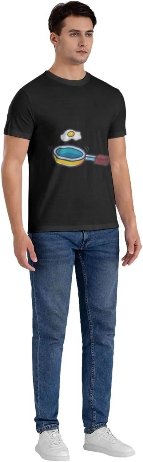 Frying Pan with Eggs T-Shirt Cotton Short Sleeve for Men Women T-Shirt