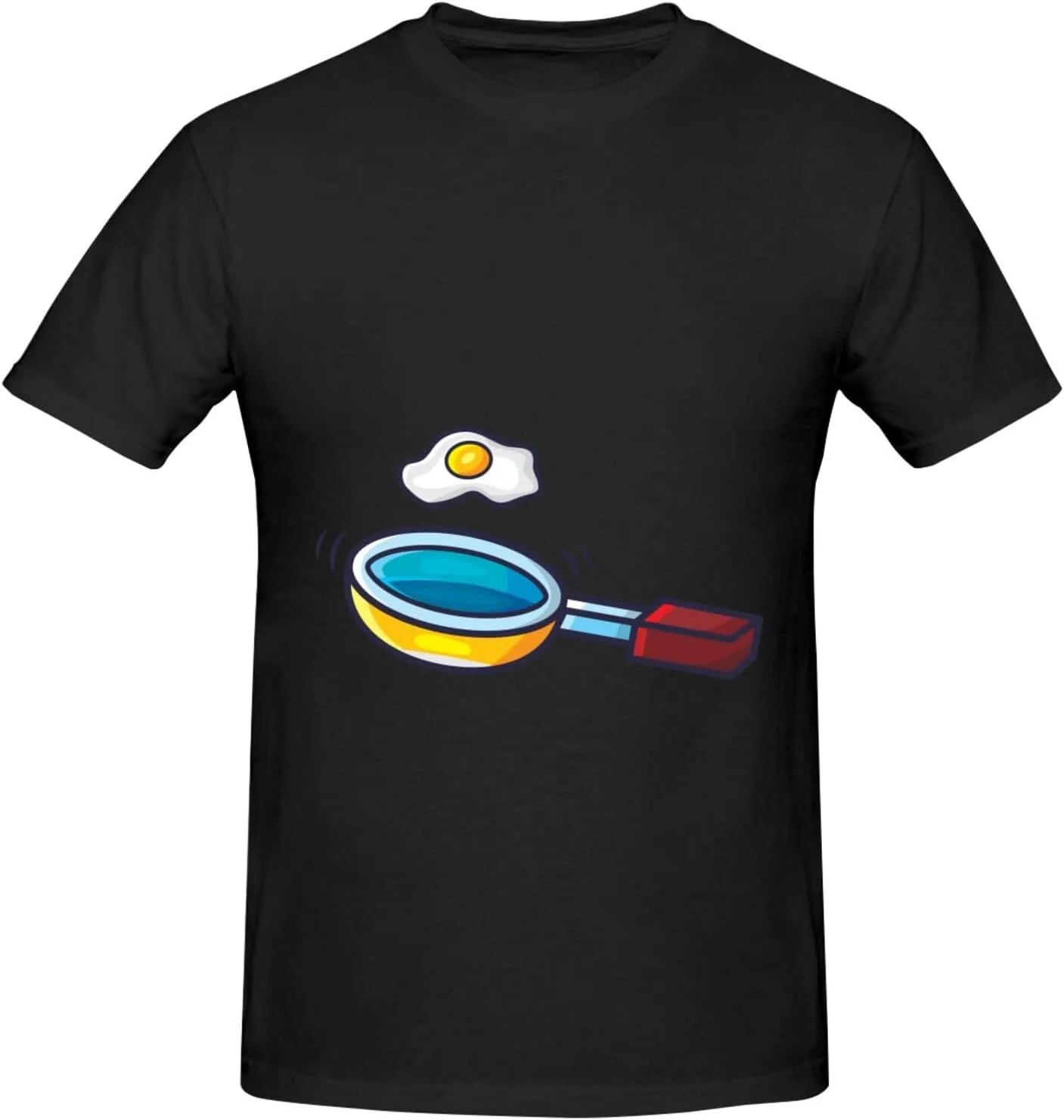 Frying Pan with Eggs T-Shirt Cotton Short Sleeve for Men Women T-Shirt