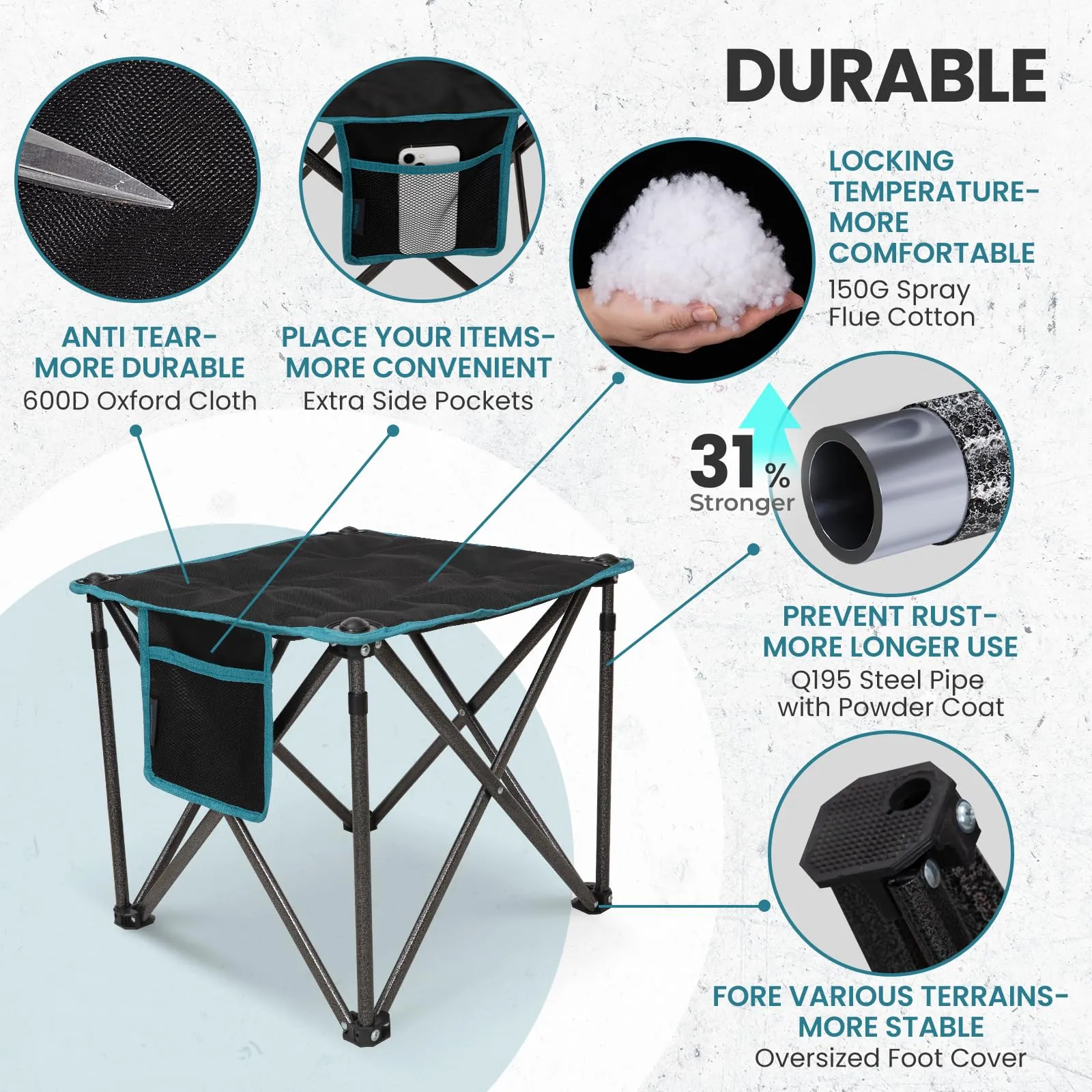FUNDANGO Camping Stool PLUS 18 Inch