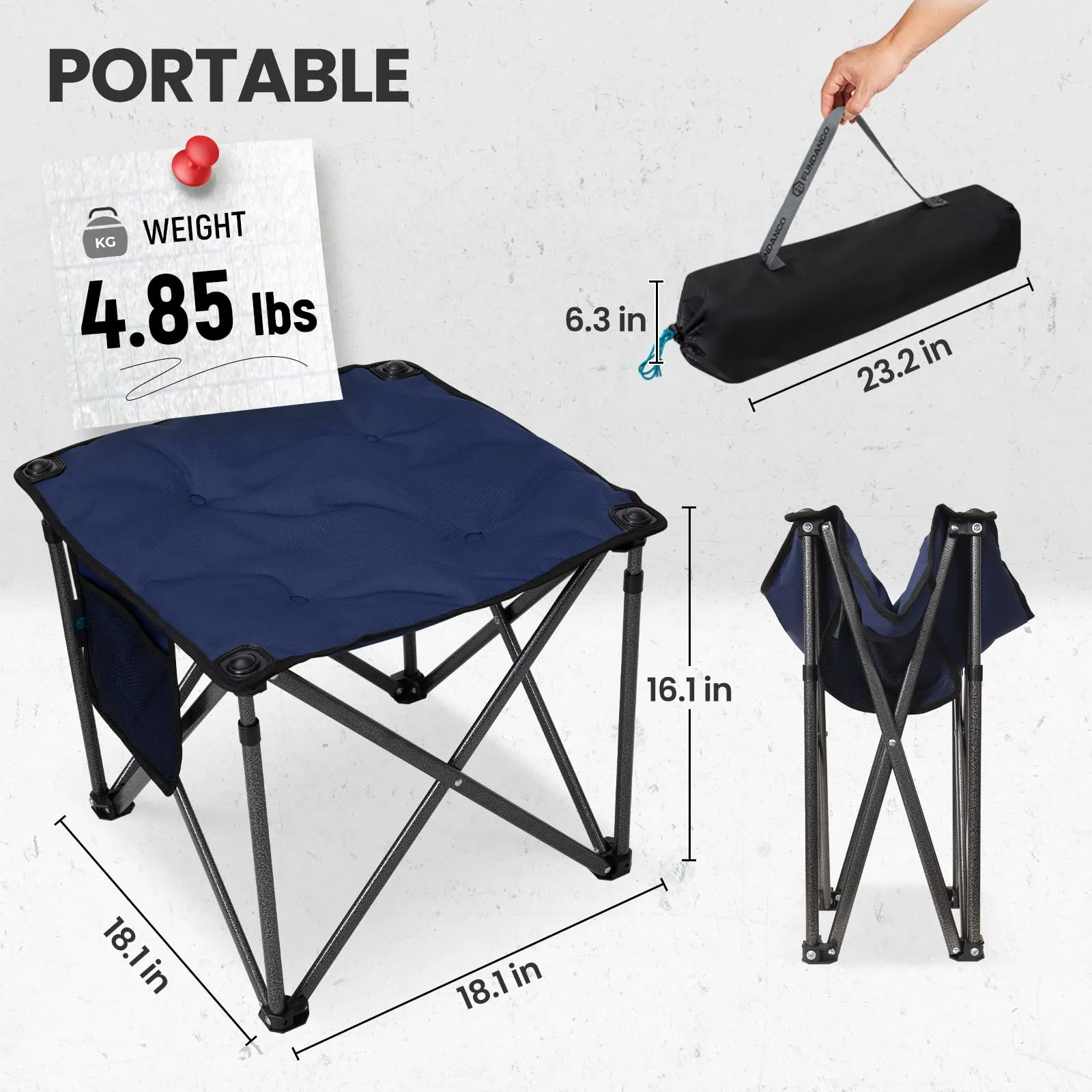 FUNDANGO Camping Stool PLUS 18 Inch