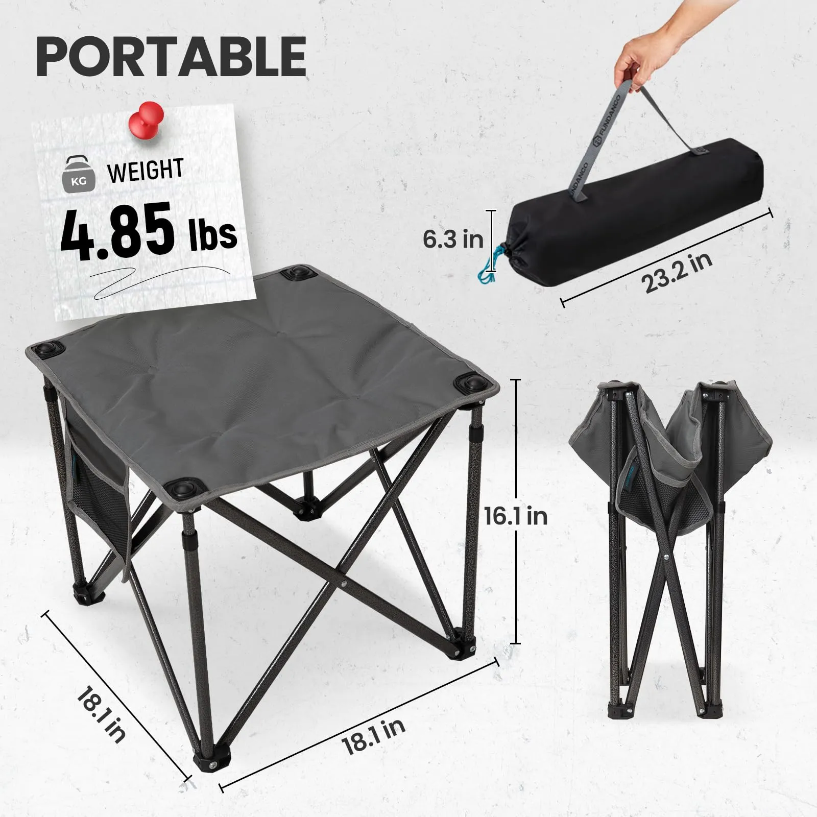 FUNDANGO Camping Stool PLUS 18 Inch