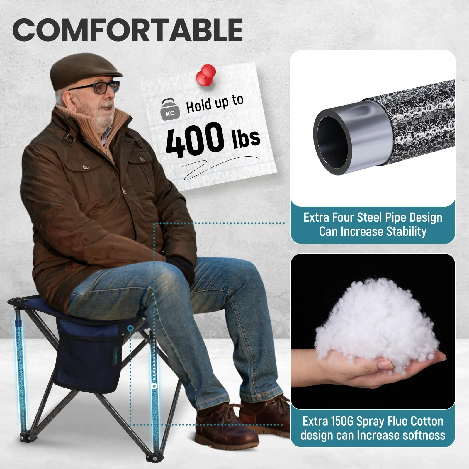 FUNDANGO Camping Stool PLUS 18 Inch