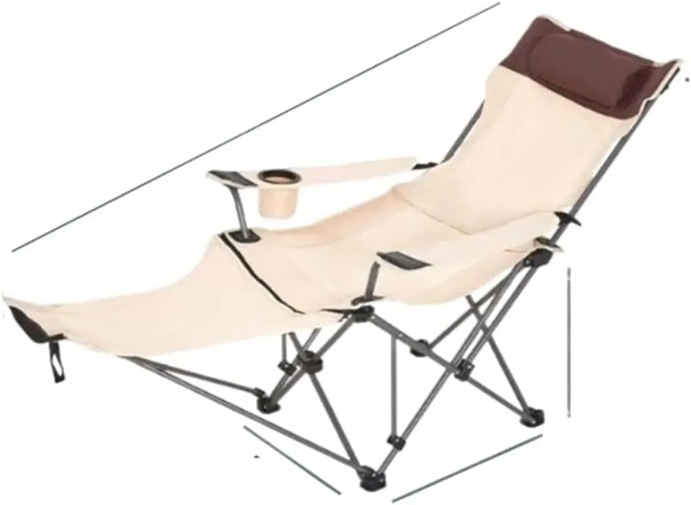 GaRcan Dual-Purpose Outdoor Folding Chair Portable Nap Lunch Break Fishing Chair Lightweight Beach Chair Lazy Stool Camping Chair (Orange Full Short)