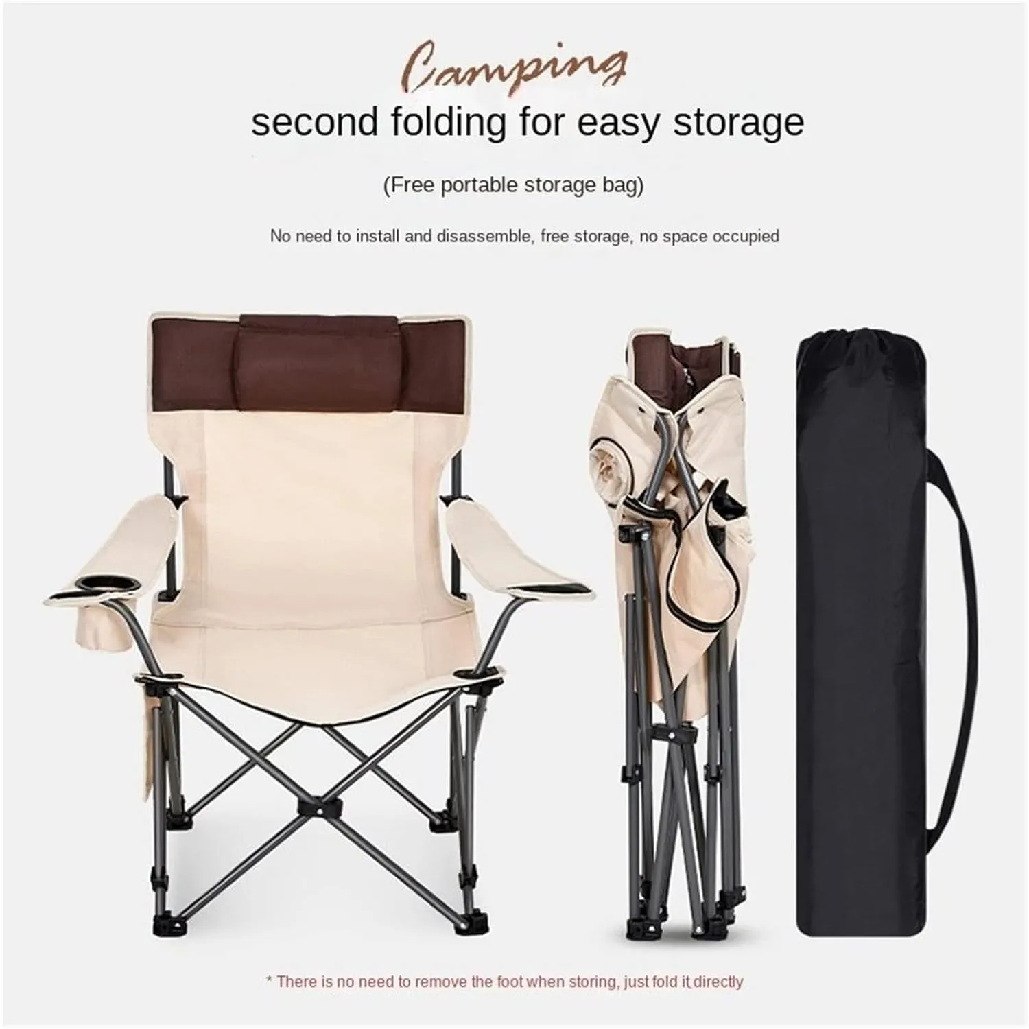 GaRcan Dual-Purpose Outdoor Folding Chair Portable Nap Lunch Break Fishing Chair Lightweight Beach Chair Lazy Stool Camping Chair (Orange Full Short)