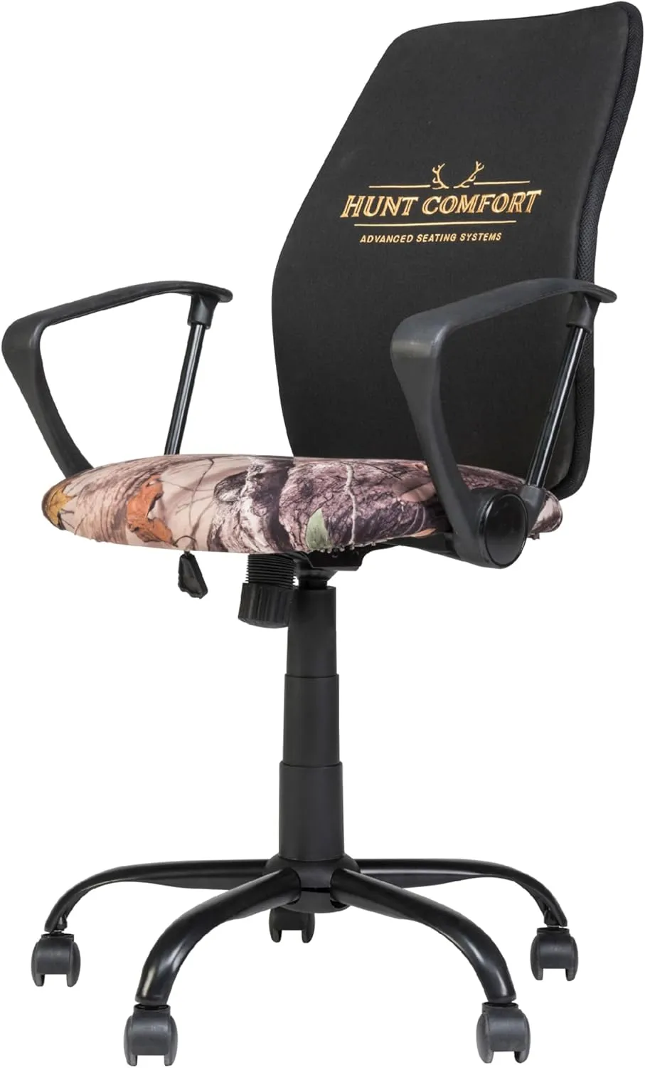 GelCore Mesh 360 Degree Swivel Versatile Hunting Blind Seat and Office Chair Support with Threaded Height Adjustment, Black/Printed (HCDC20)
