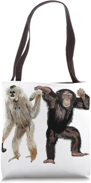 Gibbon and Chimp Tote Bag
