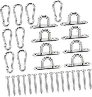GLEAVI Stainless Steel Pad Eye Plate Hooks U-shape for Ceiling Wall Mount Marine Use