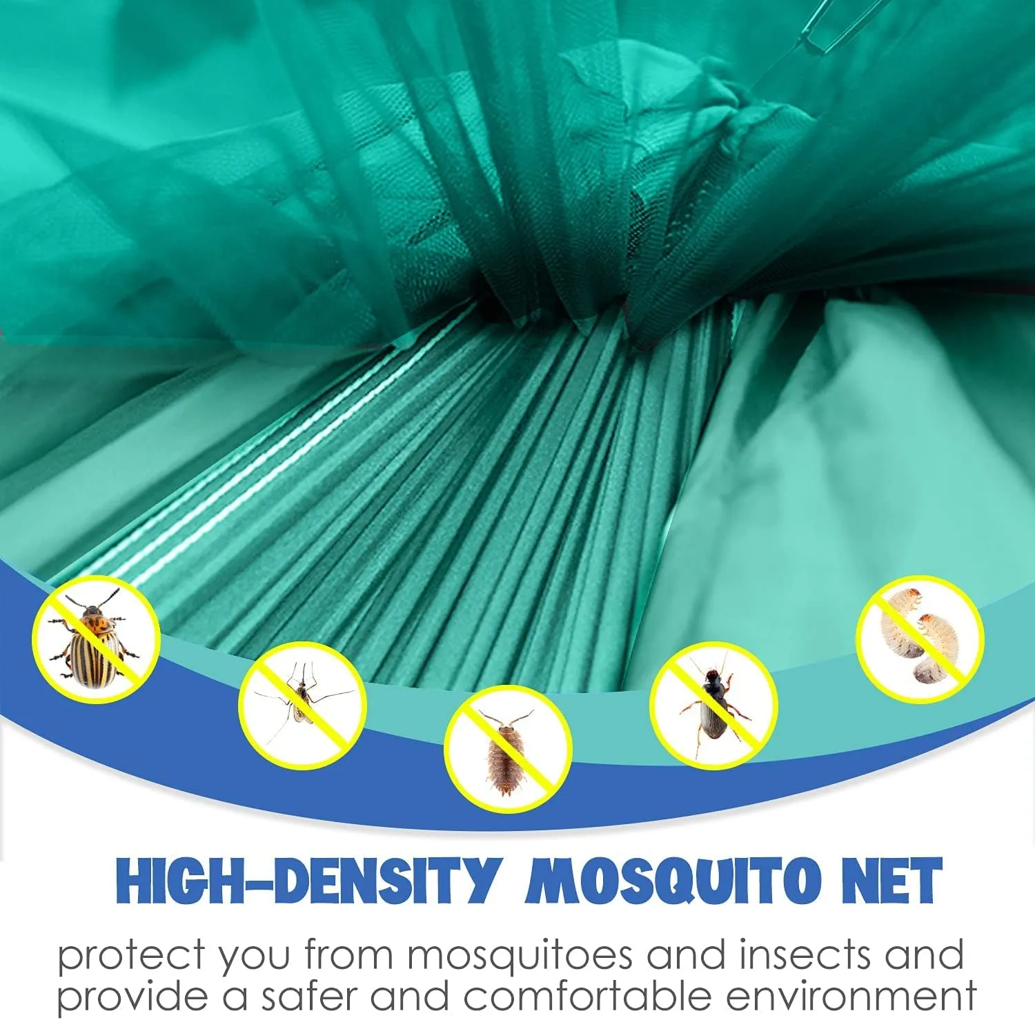 Gold Armour Camping Hammock - Camping Essentials, Double Hammock with Bug Net, Camping Gear Hammock for Outside, Hiking, and Travel (Seafoam)