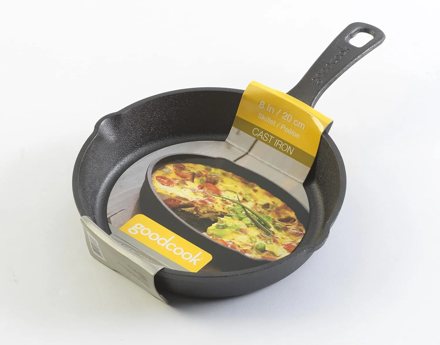 GoodCook Pre-Seasoned Cast Iron Skillet, 8 Inch, Black
