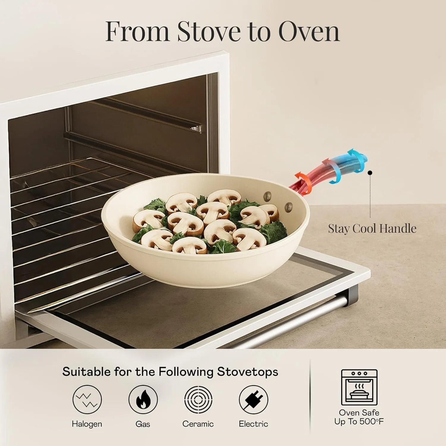 GOTHAM STEEL 10 Inch Non Stick Frying Pans Nonstick Skillet, Ceramic Pan for Cooking Non Toxic, Nonstick Frying Pan Skillets with Stay Cool Handle, Fry Pans, Oven and Dishwasher Safe