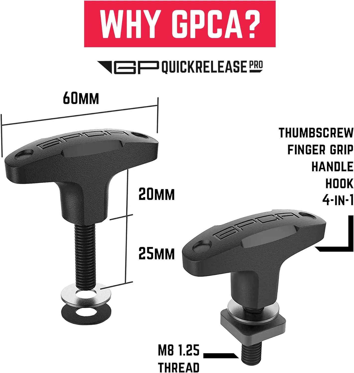 GPCA - Quick-Release Tie Down Anchor and D Ring Set, for Fast Jeep Top Removal Lift, Truck Tie Downs, Jeep Wrangler Accessories for 4xe, JL, JK and 2007-2023 Models, with Screw Nuts, Black, 6 Packs