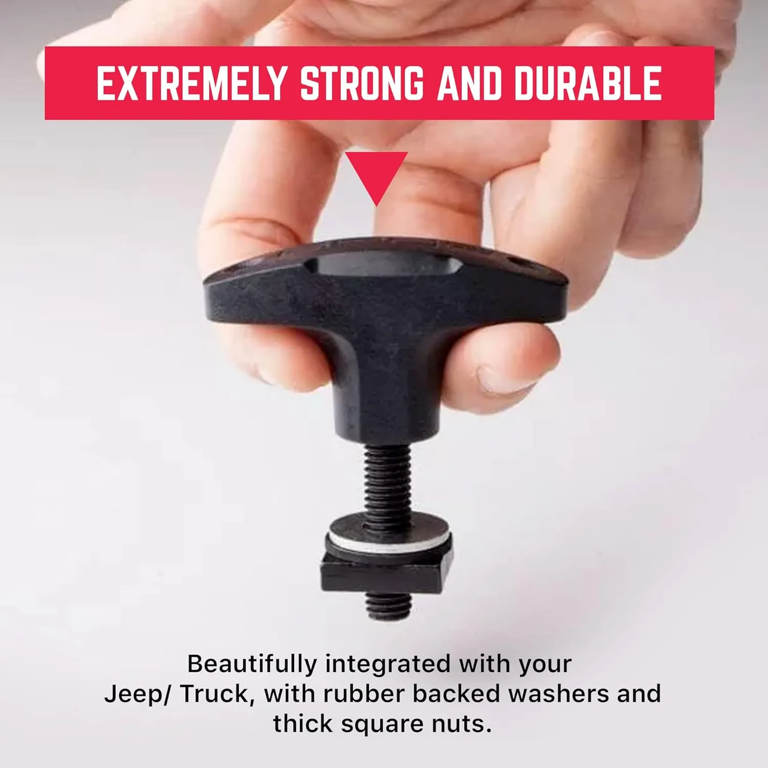 GPCA - Quick-Release Tie Down Anchor and D Ring Set, for Fast Jeep Top Removal Lift, Truck Tie Downs, Jeep Wrangler Accessories for 4xe, JL, JK and 2007-2023 Models, with Screw Nuts, Black, 6 Packs
