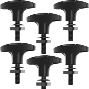 GPCA - Quick-Release Tie Down Anchor/T–Handle M8 25mm with Screw Nuts for Fast Jeep Top Removal Lift, Truck Tie Downs, Jeep Wrangler Accessories for JL, 4xe, JK, YJ and More, Patented, 6 Packs