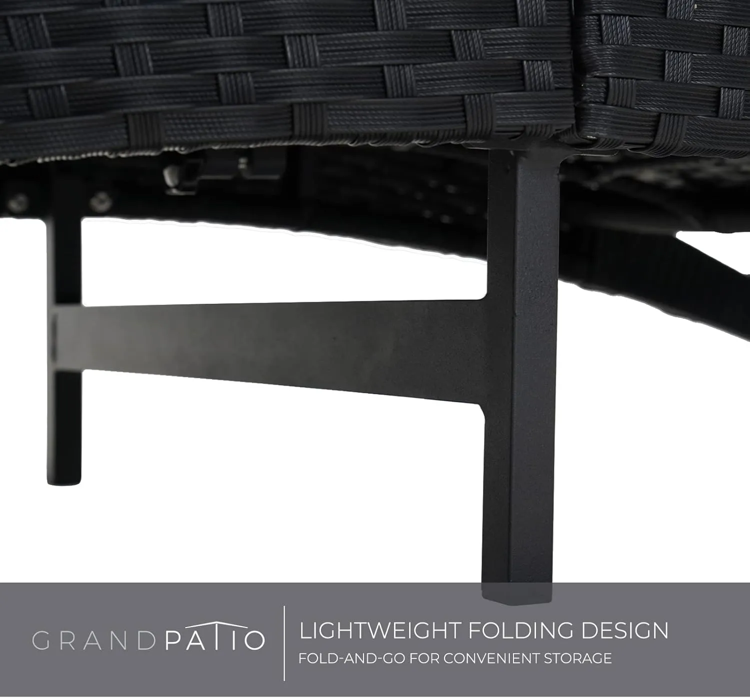 Grand patio Outdoor Lounge Chair Wicker 4-Position Adjustable Folding Aluminum Patio Chaise Lounge with Cushion Beige