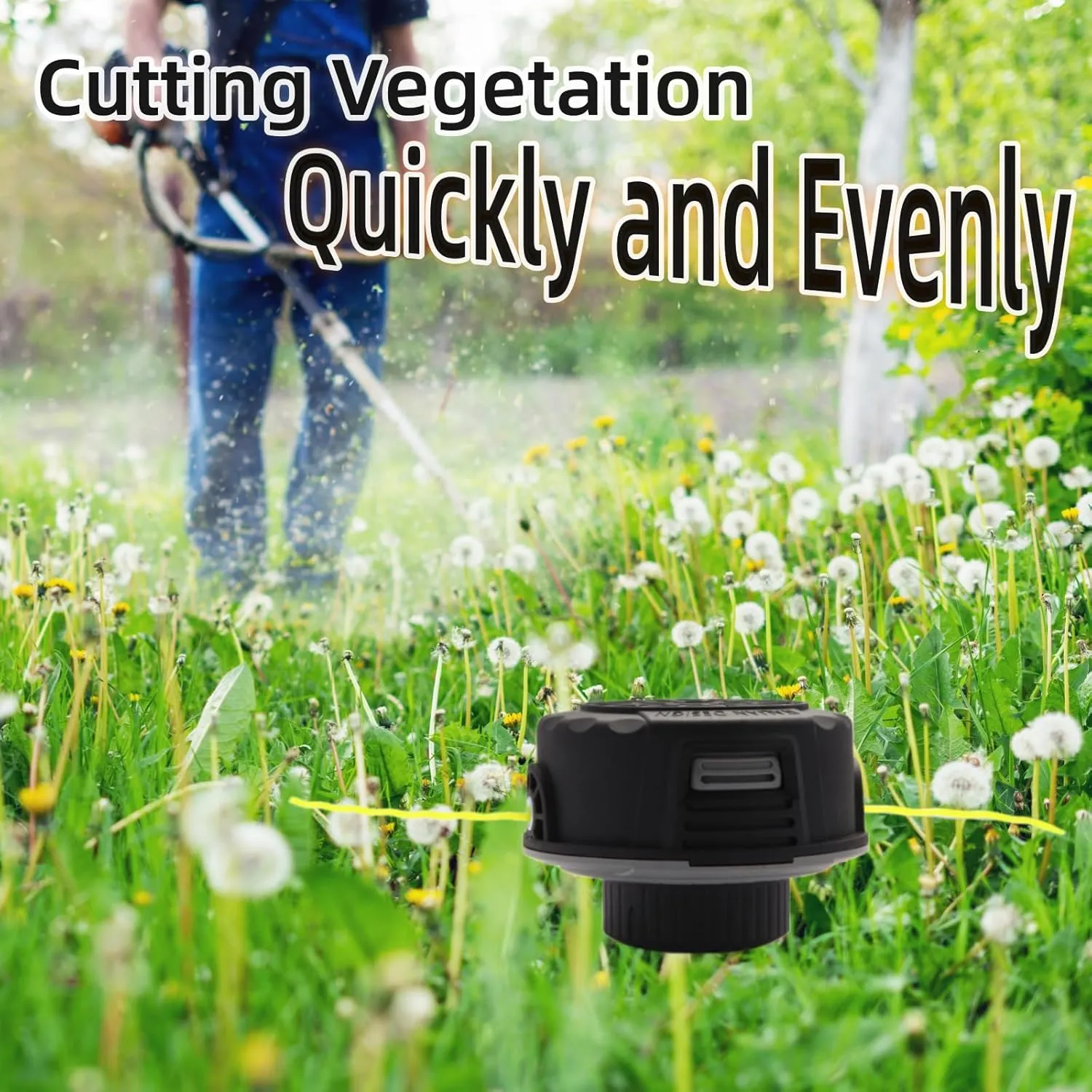 H02 Weed Eater Head Universal Trimmer Head String Trimmer Head Bump Feed Weed Wacker Head Grass Trimmer Head Replacement for Weed Warrior, Echo, Husqvarna, Comes with .095 Trimmer Line