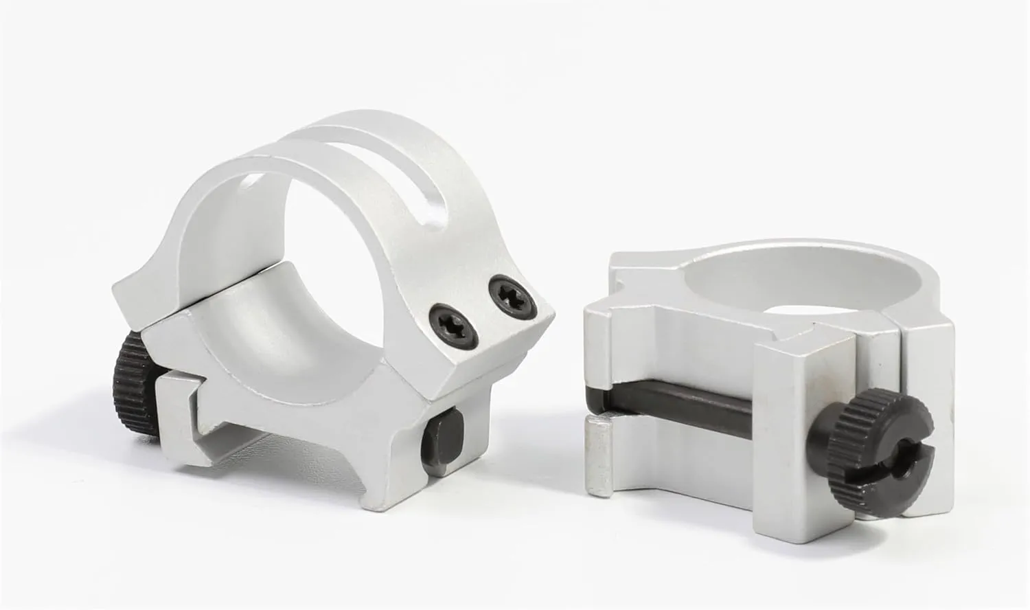 Hammers Stainless Chrome Silver 1" 1 inch Low Height Rifle Scope Rings for Weaver Picatinny Rail
