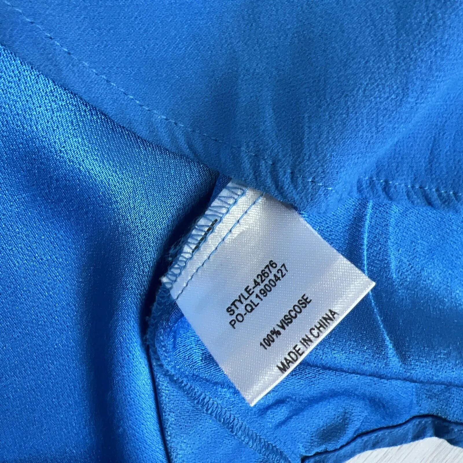 Hammock & Vine Womens Satin Blue Viscose Tank Size 10