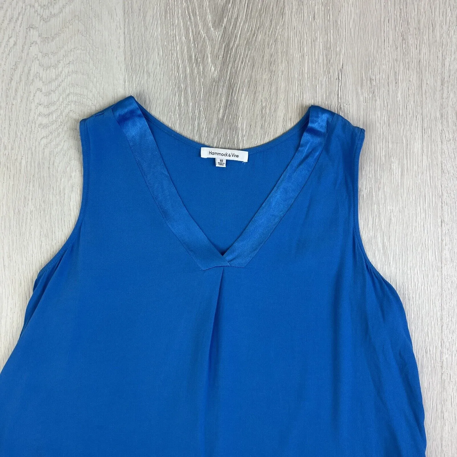 Hammock & Vine Womens Satin Blue Viscose Tank Size 10