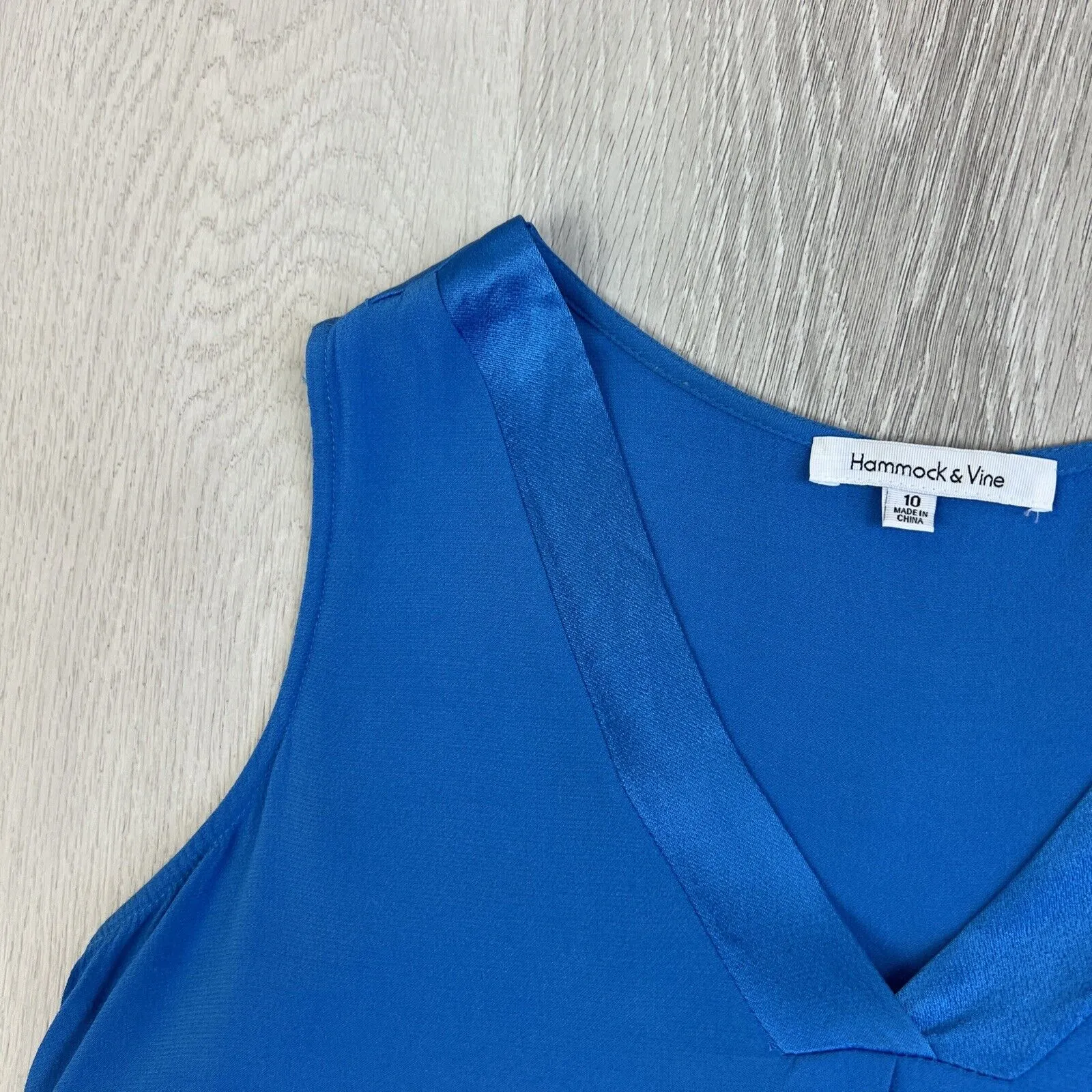 Hammock & Vine Womens Satin Blue Viscose Tank Size 10