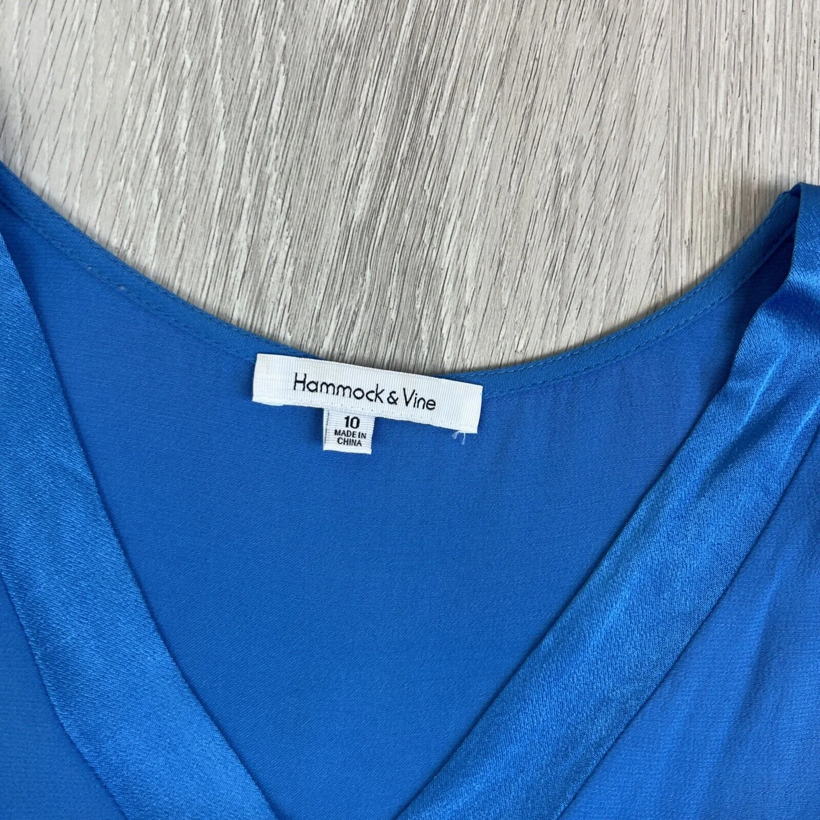 Hammock & Vine Womens Satin Blue Viscose Tank Size 10
