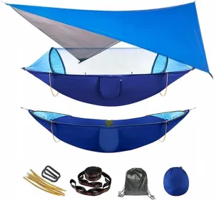Hammock Camping Hammock with Mosquito Net and Awning Double Hammocks Anti-Rollover Outdoor Portable Hammock for Travel Hiking Camping Swing