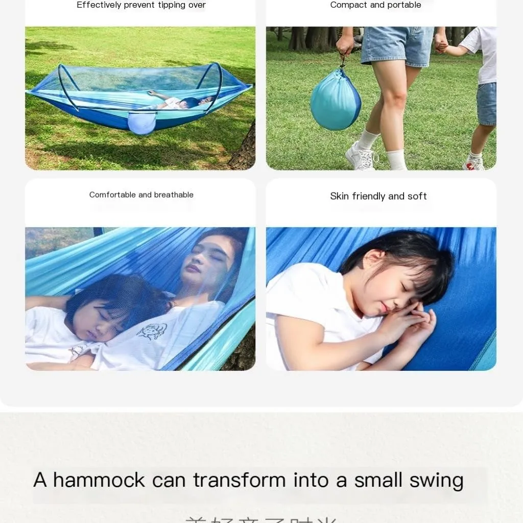 Hammock Hammock Outdoor Anti-Mosquito and Insect-Proof Portable Swing Outdoor Camping Camping with Mosquito Net Cute Hammocks for Outside(Marrone,2)