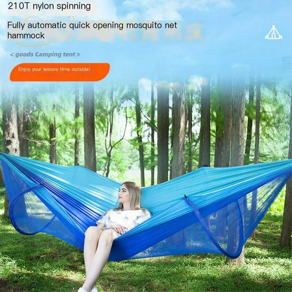 Hamock Anti-Mosquito Outdoor Hammock Double Anti-Rollover Insect-Proof Hammock Camping Portable Hanging Hammock Hanmock(E,240 * 120cm)