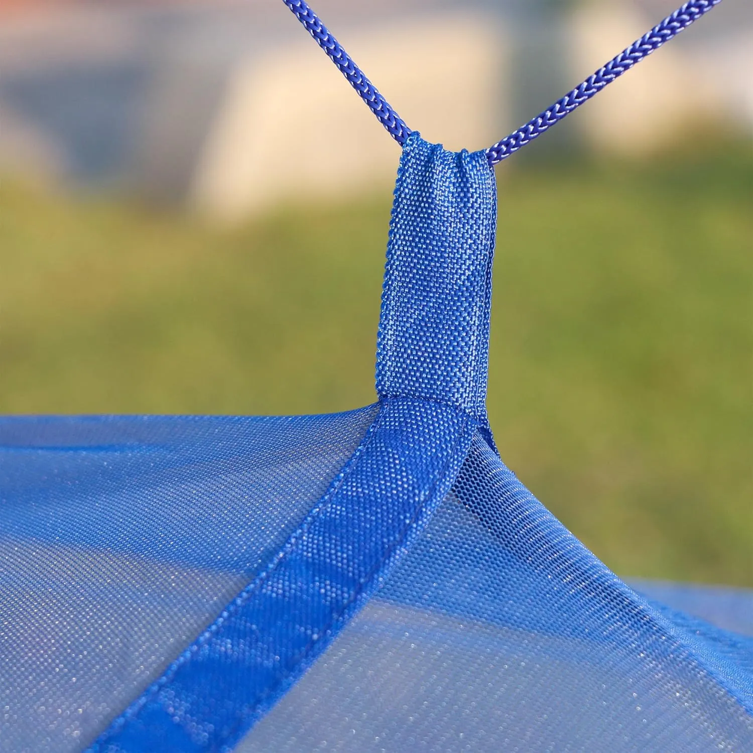 Happy Camper Camping Hammock for Camping Outdoor Adventures Backpacking or Travel with Rain Fly and Mosquito Net, Lightweight & Portable - Up to 400lbs (Blue, Single)