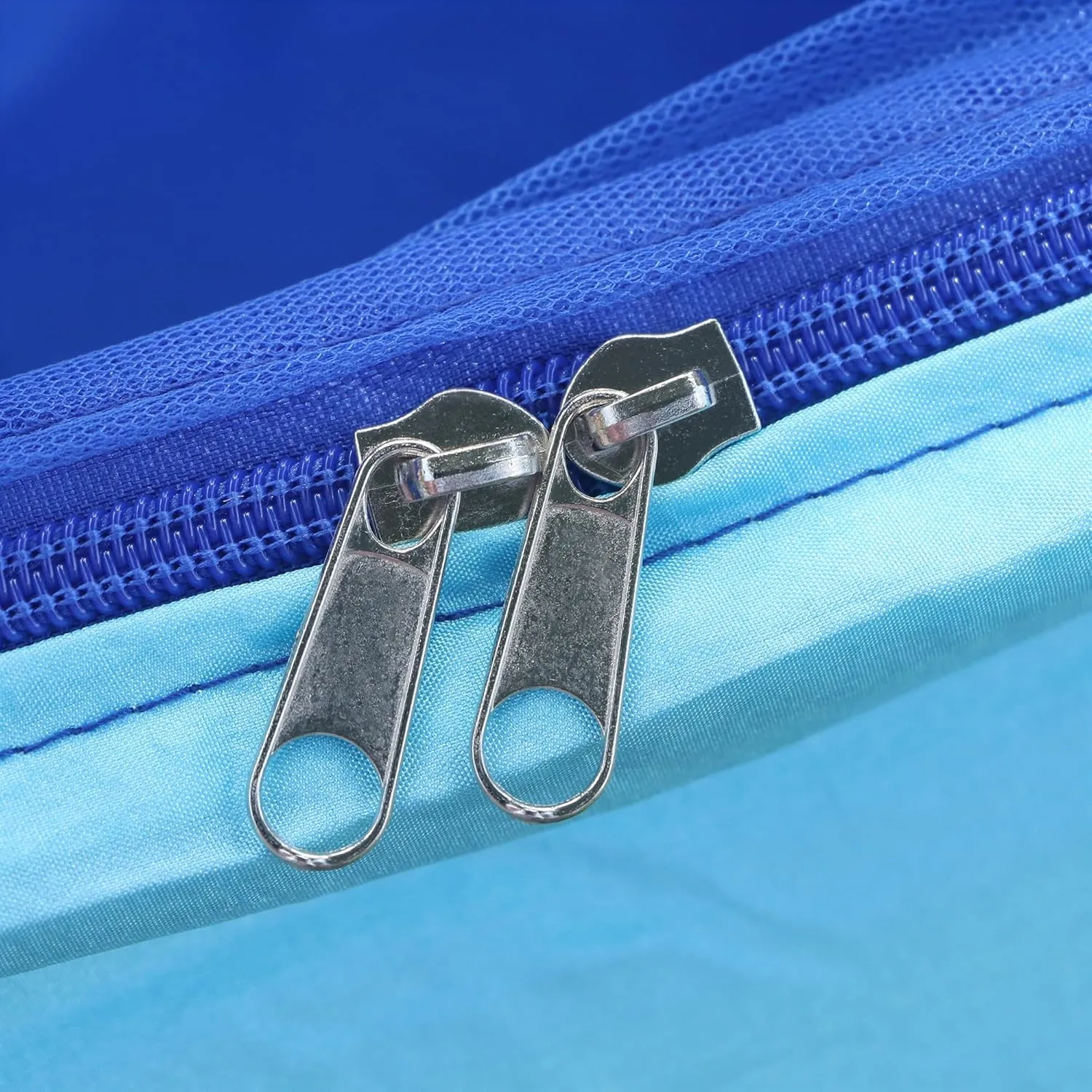 Happy Camper Camping Hammock for Camping Outdoor Adventures Backpacking or Travel with Rain Fly and Mosquito Net, Lightweight & Portable - Up to 400lbs (Light Blue/Blue, Single)