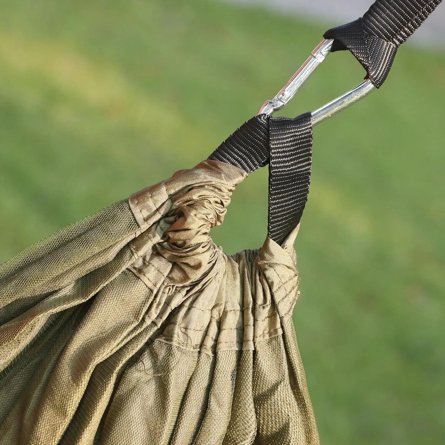 Happy Camper Camping Hammock for Camping Outdoor Adventures Backpacking or Travel with Rain Fly and Mosquito Net, Lightweight & Portable - Up to 400lbs (Olive Green, Single)