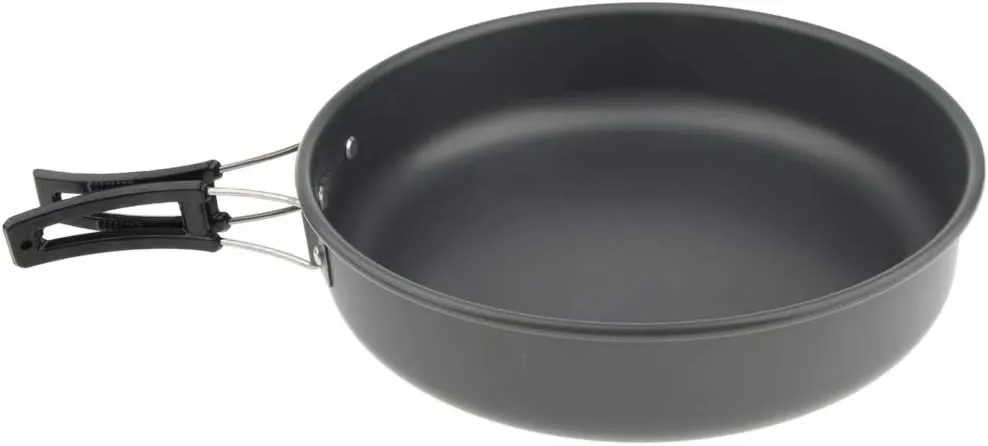 Hard Anodized Aluminum Camping Frying Pan, Lightweight Backpacking Picnic Cooking Pots and Pans with Folding Handle Product Statistics Code -1167