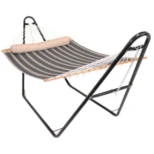 Harrington 2-Person Polyester Spreader Bar Hammock with Stand Arlmont & Co. Color: Gray