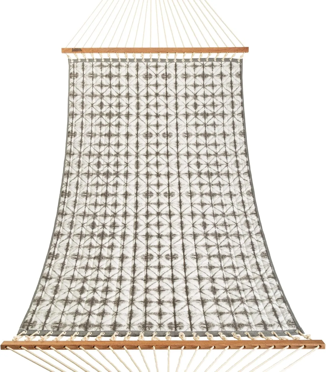 Hatteras Hammocks Large Midori Stone Sunbrella Quilted Hammock with Free Extension Chains & Tree Hooks, Handcrafted in The USA, Accommodates 2 People, 450 LB Weight Capacity, 13 ft. x 55 in.
