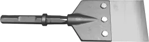 HEAVY DUTY- Floor Scraper System, 1-1/8-Inch Hex Notch Shank 6" Wide 2mm Thick Stainless Steel Blade - Champion Chisel/Works great with Demolition Hammer Carts