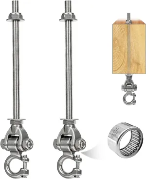 Heavy Duty Swing Hangers for Wooden Sets1000LB Capacity Hammock Hanger Stainless Steel Swing Hardware Accessories 2 Packs 12" for Porch Playground Yoga Heavy Bag Swingset Part
